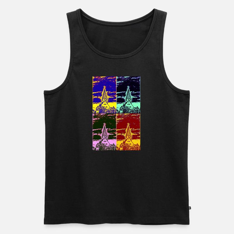 Die Kirche im Dorf - Männer Premium Bio Tank Top - Schwarz