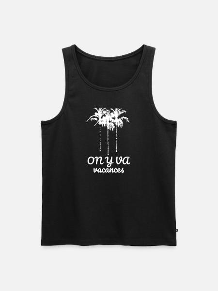 On y va (hell) - Männer Premium Bio Tank Top - Schwarz