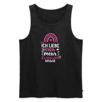 Ich liebe Dich mehr als mein Leb... - Männer Premium Bio Tank Top - Schwarz - Vorne - Michal (187cm)