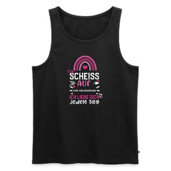 Scheiß Auf Den Valentinstag Ich... - Männer Premium Bio Tank Top - Schwarz - Vorne - AI Model Male 178 light (178cm)