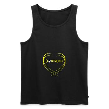 dortmund herz - Männer Premium Bio Tank Top - Schwarz - Vorne - Michal (187cm)