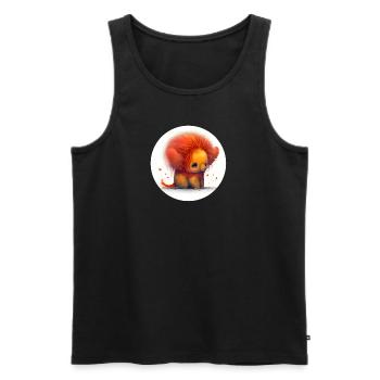 Tier Löwe fantasy und niedlich - Männer Premium Bio Tank Top - Schwarz - Vorne - AI Model Male 178 light (178cm)