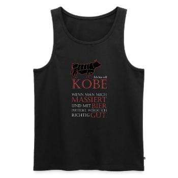 Kobe - richtig gut - Männer Premium Bio Tank Top - Schwarz - Vorne - Michal (187cm)