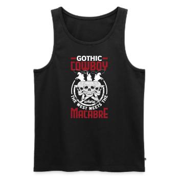 Gothic cowboy where the West meets the macabre - Männer Premium Bio Tank Top - Schwarz - Vorne - Michal (187cm)