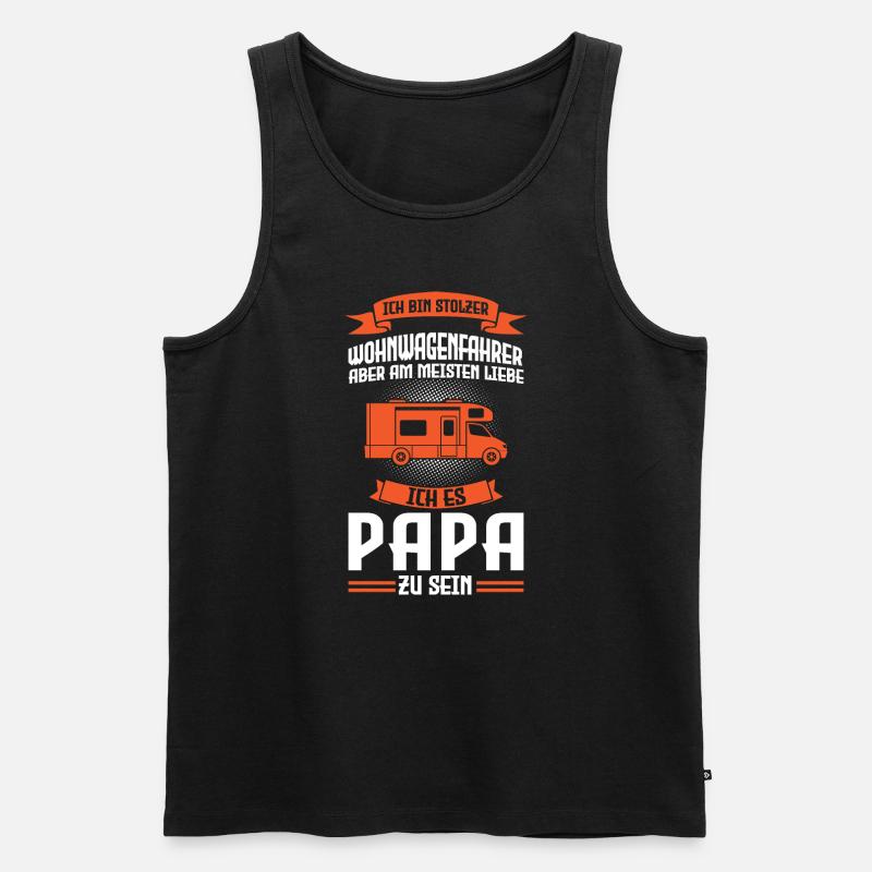 Camper Papa Vater Geschenk - Männer Premium Bio Tank Top - Schwarz