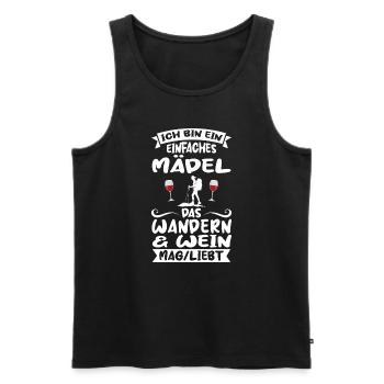 Wandern Wein Berge Geschenk - Männer Premium Bio Tank Top - Schwarz - Vorne - AI Model Male 178 light (178cm)