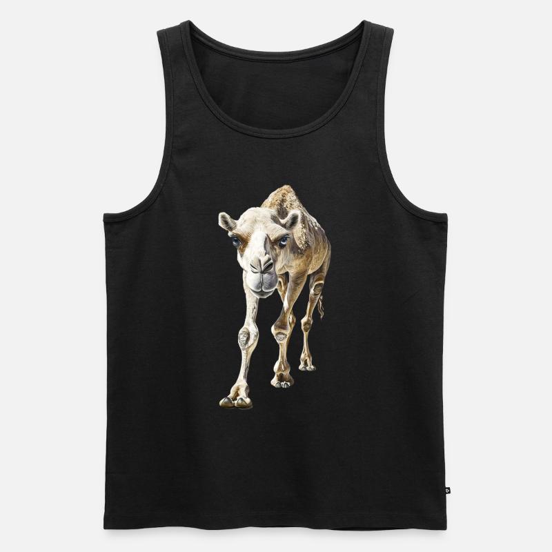 Kamel - Männer Premium Bio Tank Top - Schwarz