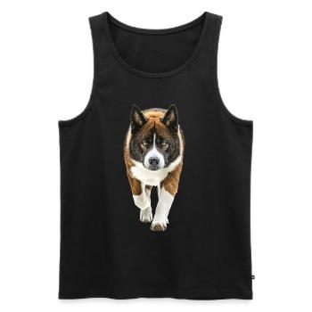 Akita - Männer Premium Bio Tank Top - Schwarz - Vorne - Michal (187cm)