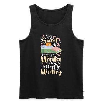 Writer Hobby Reading - Men's Premium Organic Tank Top - black - Front - AI Model Male 178 light (178cm)