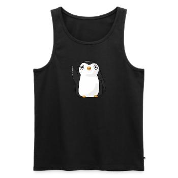 Winkender Pinguin - Männer Premium Bio Tank Top - Schwarz - Vorne - Michal (187cm)
