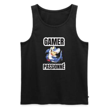 gamer passionné - Débardeur bio Premium Homme - noir - Devant - Michal (187cm)