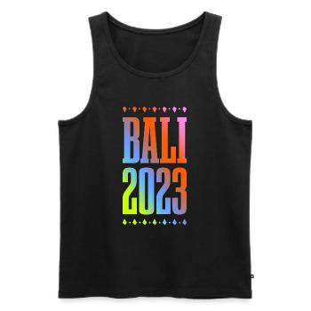 Bali 2023 - Männer Premium Bio Tank Top - Schwarz - Vorne - Michal (187cm)