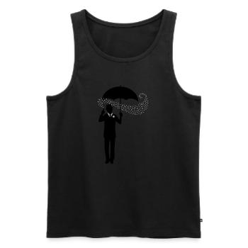 Magicien - Parapluie - Melon - Pantomime - 2C - Débardeur bio Premium Homme - noir - Devant - AI Model Male 178 light (178cm)