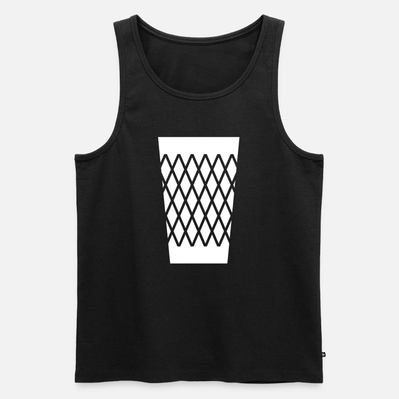 Geripptes - Männer Premium Bio Tank Top - Schwarz