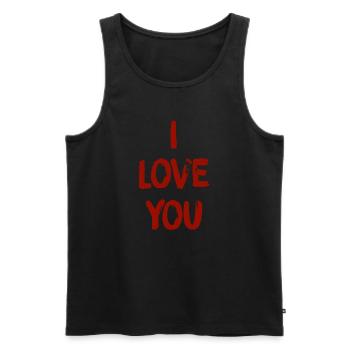 Liebe - Männer Premium Bio Tank Top - Schwarz - Vorne - Michal (187cm)