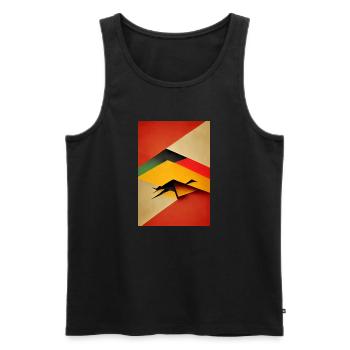 Rotes Bauhaus-Muster - Männer Premium Bio Tank Top - Schwarz - Vorne - AI Model Male 178 light (178cm)