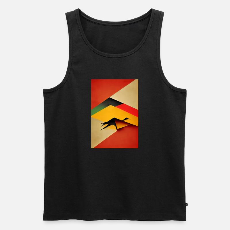 Rotes Bauhaus-Muster - Männer Premium Bio Tank Top - Schwarz