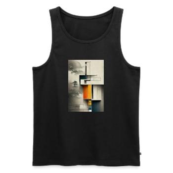 Unique Dirty Bauhaus Pattern - Men's Premium Organic Tank Top - black - Front - Michal (187cm)