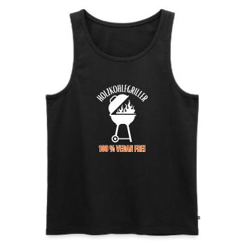 Charcoal Grill-100% Vegan Free-BBQ - Men's Premium Organic Tank Top - black - Front - Michal (187cm)
