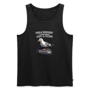 Rerik Perle zwischen Haff & Ostsee-Rerik Möwe - Männer Premium Bio Tank Top - Schwarz - Vorne - AI Model Male 178 light (178cm)