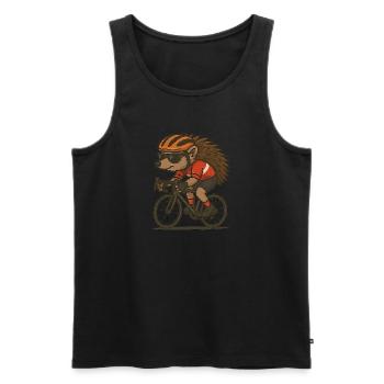 Conception du cycliste sur route – Hérissons dans le peloton - Débardeur bio Premium Homme - noir - Devant - AI Model Male 178 light (178cm)