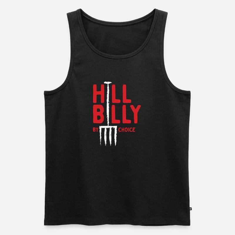 Hillbilly By Choice - Männer Premium Bio Tank Top - Schwarz