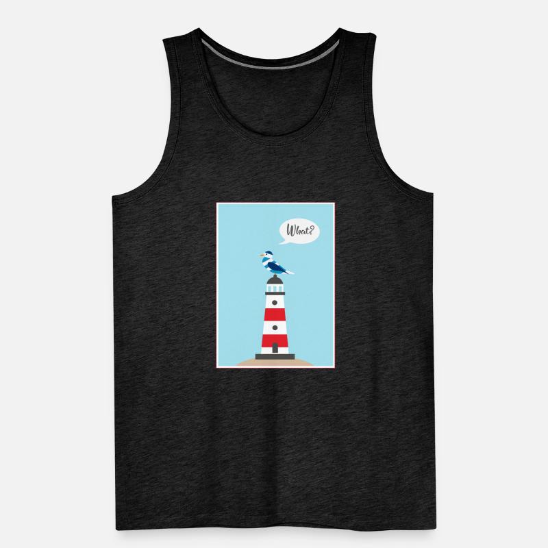 Leuchtturm - Möwe - Comic - Geschenk Männer Premium Bio Tank Top