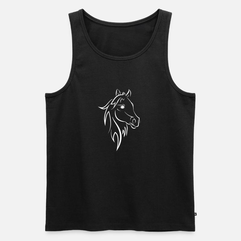 Pferd - Männer Premium Bio Tank Top - Schwarz