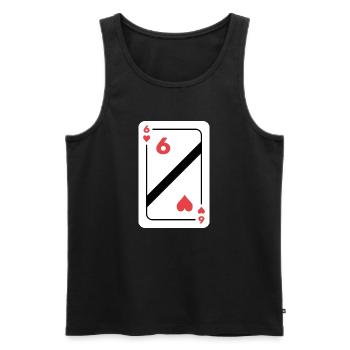 Herz Sechs Spielkarte Pokerkarte - Männer Premium Bio Tank Top - Schwarz - Vorne - AI Model Male 178 light (178cm)