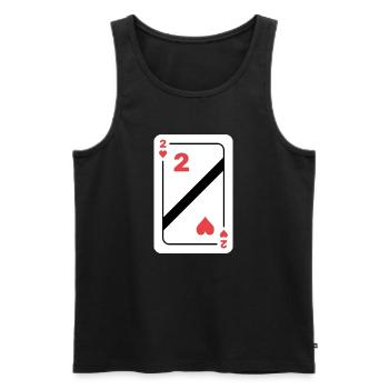 Herz Zwei Spielkarte Pokerkarte - Männer Premium Bio Tank Top - Schwarz - Vorne - Michal (187cm)