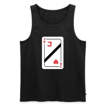 Valet de Cœur Carte à jouer Carte de Poker - Débardeur bio Premium Homme - noir - Devant - AI Model Male 178 light (178cm)