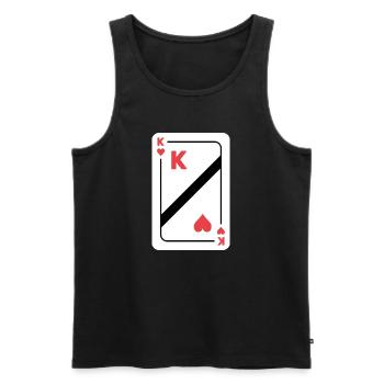 Heart King Playing Card Poker Card - Men's Premium Organic Tank Top - black - Front - Michal (187cm)