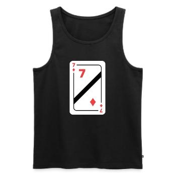 Karo Sieben Spielkarte Pokerkarte - Männer Premium Bio Tank Top - Schwarz - Vorne - Michal (187cm)