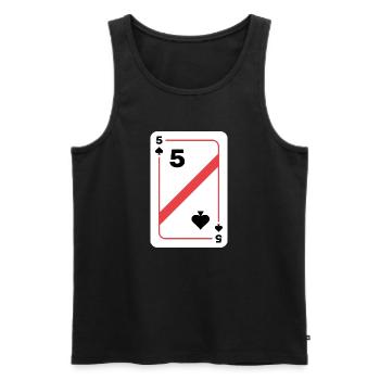 Five Spades Poker Card - Men's Premium Organic Tank Top - black - Front - Michal (187cm)