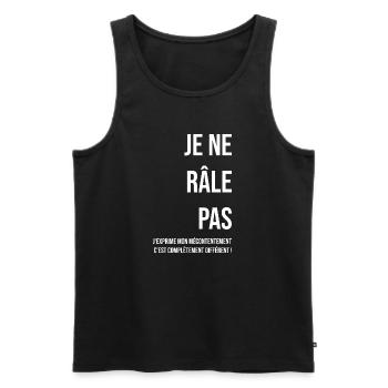 Je ne râle pas blanc - Débardeur bio Premium Homme - noir - Devant - Michal (187cm)