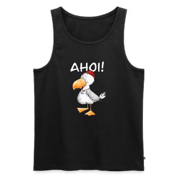 Ahoi Möwe Seemann Norddeutschland - Männer Premium Bio Tank Top - Schwarz - Vorne - Michal (187cm)