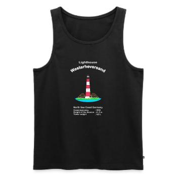 Leuchtturm Westerheversand, Nordsee, Deutschland - Männer Premium Bio Tank Top - Schwarz - Vorne - AI Model Male 178 light (178cm)