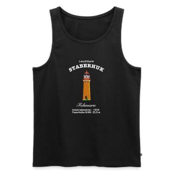 East Frisian island Fehmarn, lighthouse Staberhuk - Men's Premium Organic Tank Top - black - Front - AI Model Male 178 light (178cm)