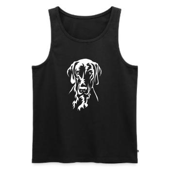 German Shorthair Head "Black Edition" - Men's Premium Organic Tank Top - black - Front - Michal (187cm)
