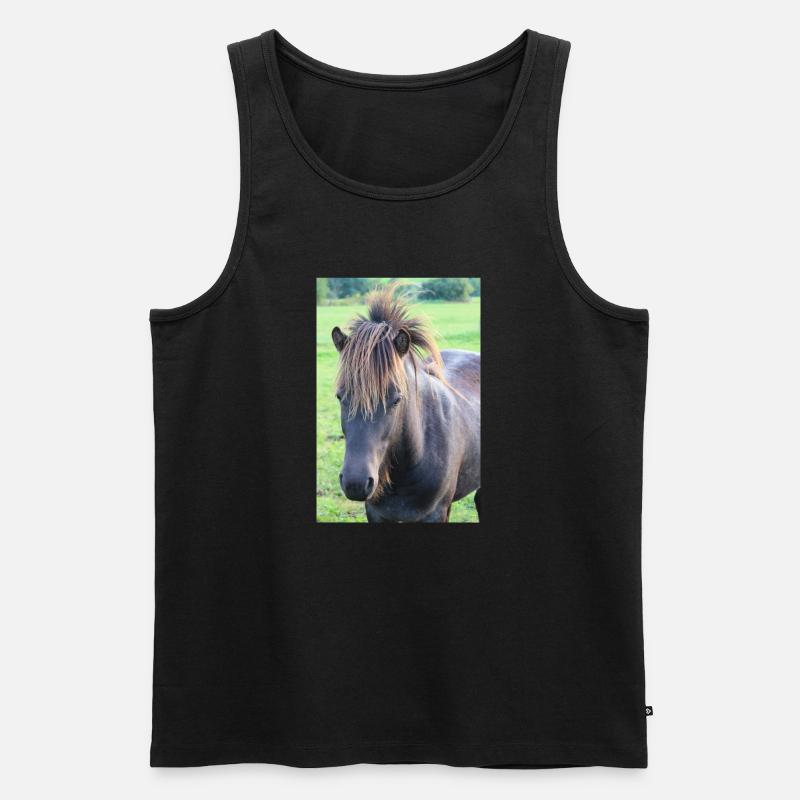 Pferd Pferdeposter - Männer Premium Bio Tank Top - Schwarz