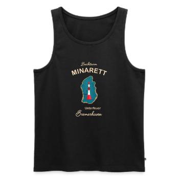 Bremerhaven, lighthouse underfire, minaret, - Men's Premium Organic Tank Top - black - Front - AI Model Male 178 light (178cm)