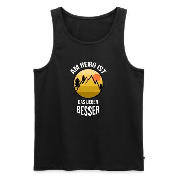 Naturliebhaber Wandern Statement Wanderer Berge - Männer Premium Bio Tank Top - Schwarz - Vorne - Michal (187cm)