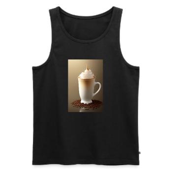 Coffee, coffee beans - Men's Premium Organic Tank Top - black - Front - AI Model Male 178 light (178cm)