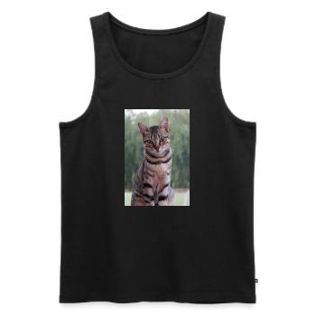 Katze Kätzchen - Männer Premium Bio Tank Top - Schwarz - Vorne - AI Model Male 178 light (178cm)
