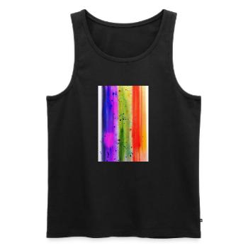 Splashes of paint - Men's Premium Organic Tank Top - black - Front - AI Model Male 178 light (178cm)
