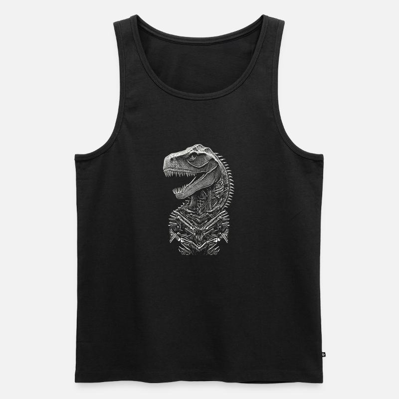 Porträt eines T-Rex-Dinosauriers - Männer Premium Bio Tank Top - Schwarz