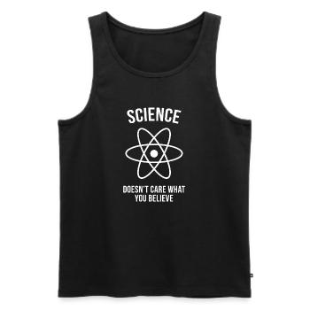 Science - Peu importe ce que vous croyez - Débardeur bio Premium Homme - noir - Devant - AI Model Male 178 light (178cm)