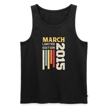 Mars 2015 - Cadeau anniversaire Mars 2015 Mars - Débardeur bio Premium Homme - noir - Devant - Michal (187cm)
