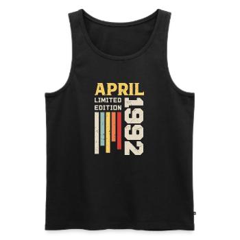 April 1992 - Birthday gift April 1992 April - Men's Premium Organic Tank Top - black - Front - AI Model Male 178 light (178cm)