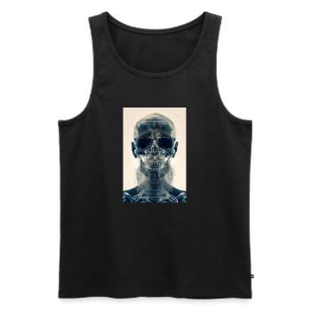 x-ray hipster skull - Men's Premium Organic Tank Top - black - Front - Michal (187cm)